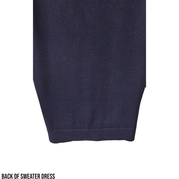JEANNE PIERRE Women's Dark Blue Super Soft Cotton Mini Sweater Dress SIZE XL - Picture 10 of 14